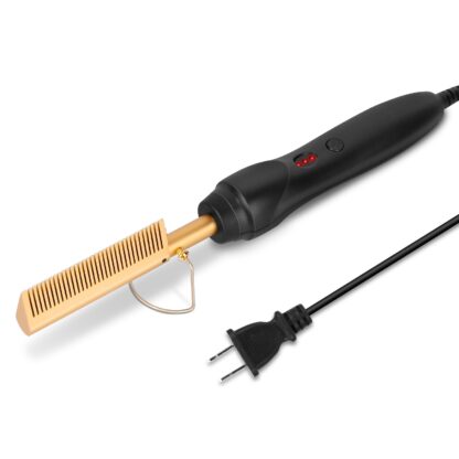 Electric Heating Hair Comb PTC Ceramic Hair Straightener Curler Brush Hair Straight Styler Wet Dry